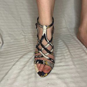 Stunning Derek Lam snakeskin strappy heels